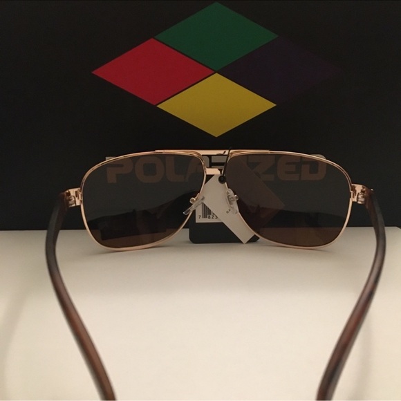 POLARIZED Unisex Brown Aviators - Picture 3 of 9